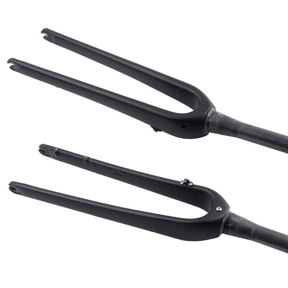 HIMALO Gravel Bike Rigid Fork Carbon Fiber 700C Road Bike Fork 1-1/2'' Tapered Disc Brake Fork 9mm QR Lightweight Hard Forks for 45C Tires(Matte Black)