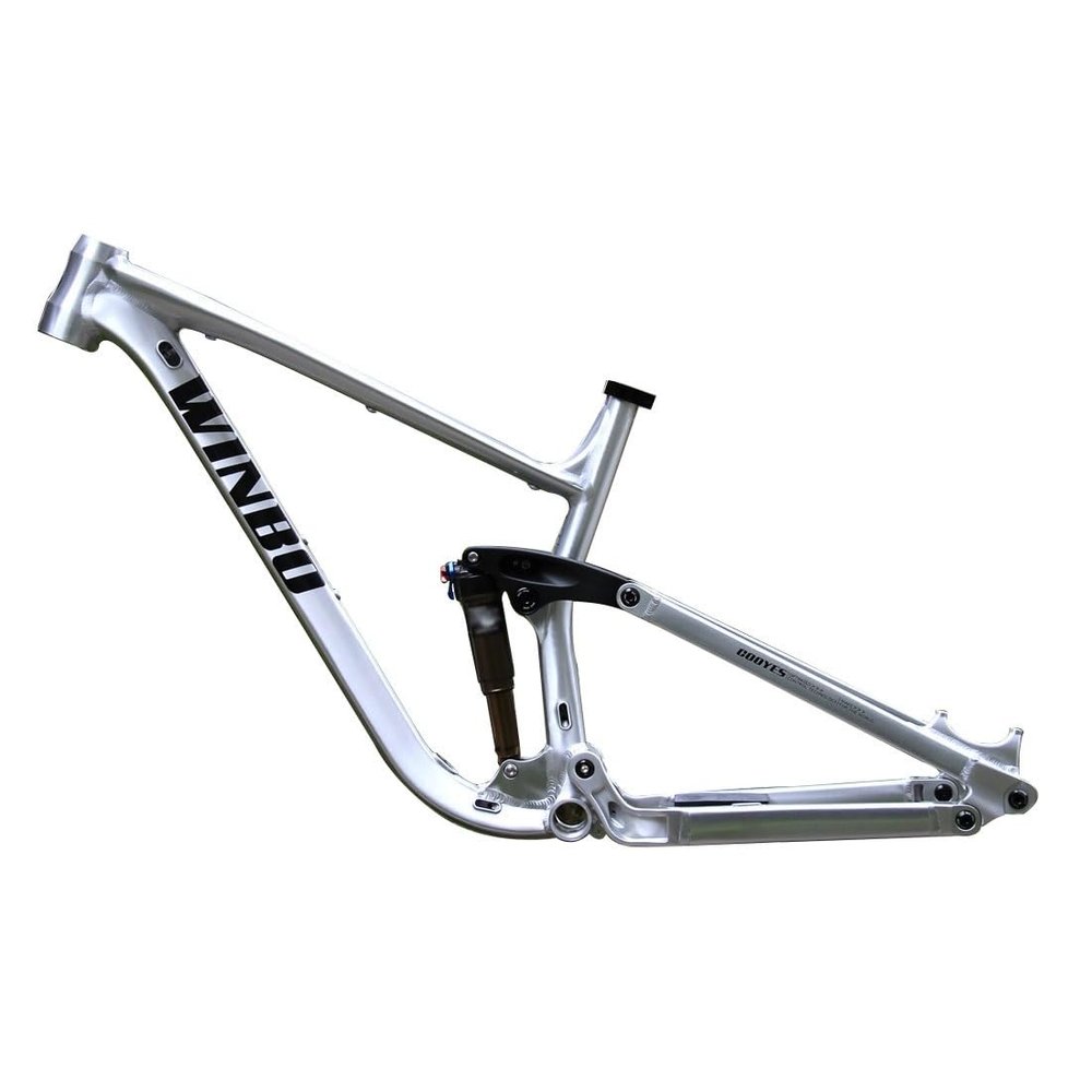 HIMALO Bike Suspension Frame 27.5er 29er Enduro Mountain Bike Frame 15.5''/17''/18'' Disc Brake XC/DH/FR Downhill Frame Boost Thru Axle,with Air Rear Shocks(Silver,18'')