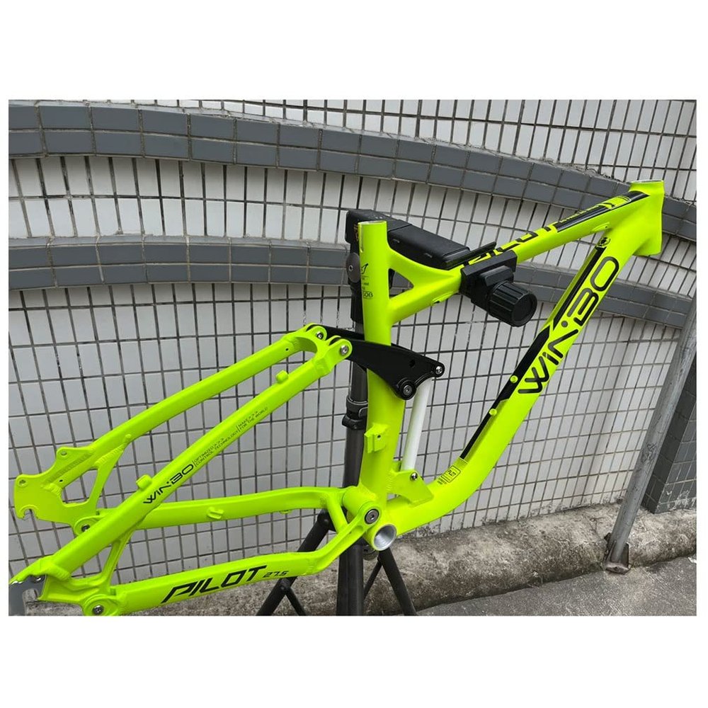 HIMALO Full Suspension Bike Frame 26/27.5er Trail Mountain Bike Frame 17'' Aluminium Alloy Disc Brake Frame DH/XC/AM QR 135mm Travel 120mm(Yellow,27.5 * 17'')