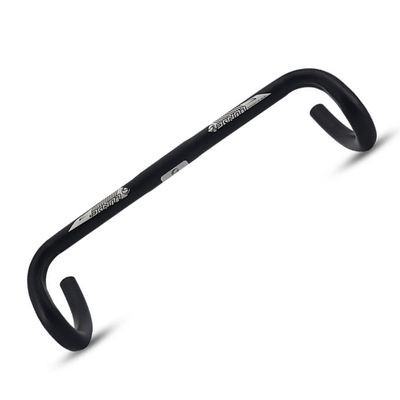 LUNJE Road Bike Handlebar 25.4mm/31.8mm Compact Bent Handlebar 420mm Aluminium Alloy Racing Handlebar Ultralight Bicycle Drop Bar(Black 25.4 * 420mm)