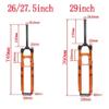 HIMALO 26/27.5/29 Bike Bike Air Suspension Fork Travel 110mm 1-1/8 Straight Tube Front Fork Rebound Adjust Manual Lockout QR 9mm(Gold,26inch) view 2