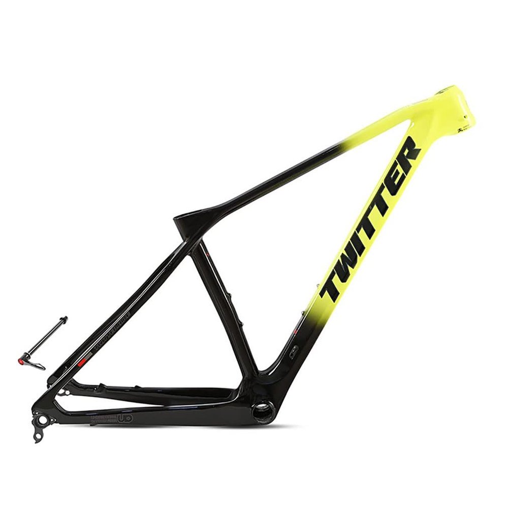 HIMALO Carbon Fiber Bike Frame 27.5er 29er XC Hardtail Mountain Bike Frame 15''/17''/19'' Disc Brake Frame Thru Axle 148mm Universal 142mm(Yellow,27.5 * 15'')