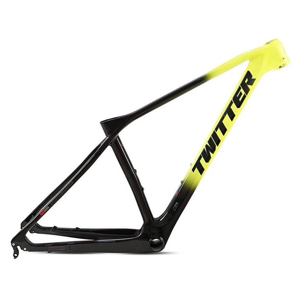 HIMALO 27.5er 29er Bike Frame Carbon Fiber Hardtail Mountain Bike Frame 15''/17''/19'' Disc Brake Frame QR 135mm XC AM Internal Routing(Yellow,29 * 15'')