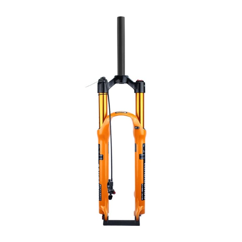 HIMALO Bike Air Suspension Fork 26/27.5/29 Travel 100mm Rebound Adjust 1-1/8 Straight Tube QR 9mm Remote Lockout XC AM Ultralight Mountain Bike Front Forks(Gold 27.5inch)