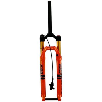 HIMALO DH Mountain Bike Suspension Fork 26 27.5 29 Inch Thru Axle Bike Air Fork Travel 120mm 1-1/8'' Straight Bicycle Front Fork Manual/Remote(Orange RL,26inch)