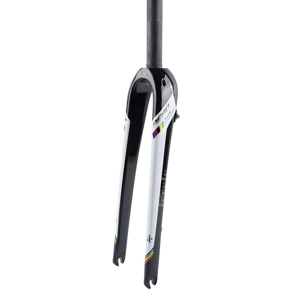 HIMALO Gravel Bike Fork 700C Carbon Fiber Rigid Fork 1-1/8 Straight/Tapered Tube Disc Brake Road Bike Fork Lightweight 9mm QR Hard Forks(White,Straight)