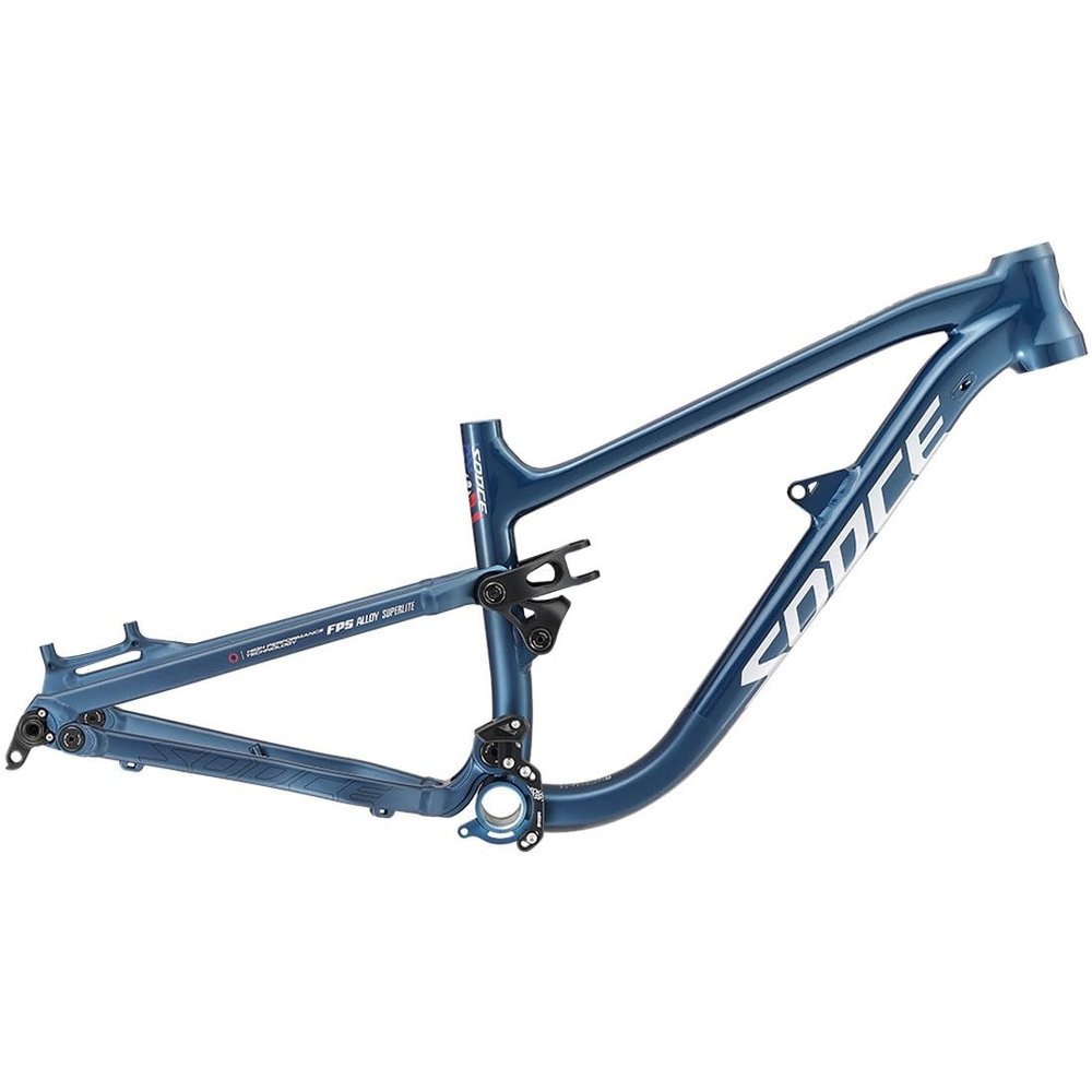 HIMALO Soft Tail Mountain Bike Frame 24er Aluminum Alloy Suspension Frame 320mm Disc Brake Bike Frame 148mm Boost Thru Axle DH/XC/AM(Blue)