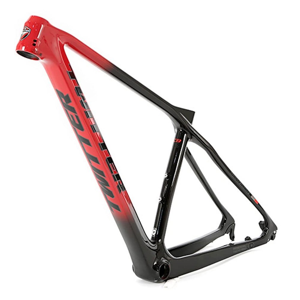 HIMALO Carbon Fiber Bike Frame 27.5er 29er Hardtail Mountain Bike Frame 15''/17''/19'' QR 135mm Disc Brake Frame Red Internal Routing XC AM(27.5 * 19'')