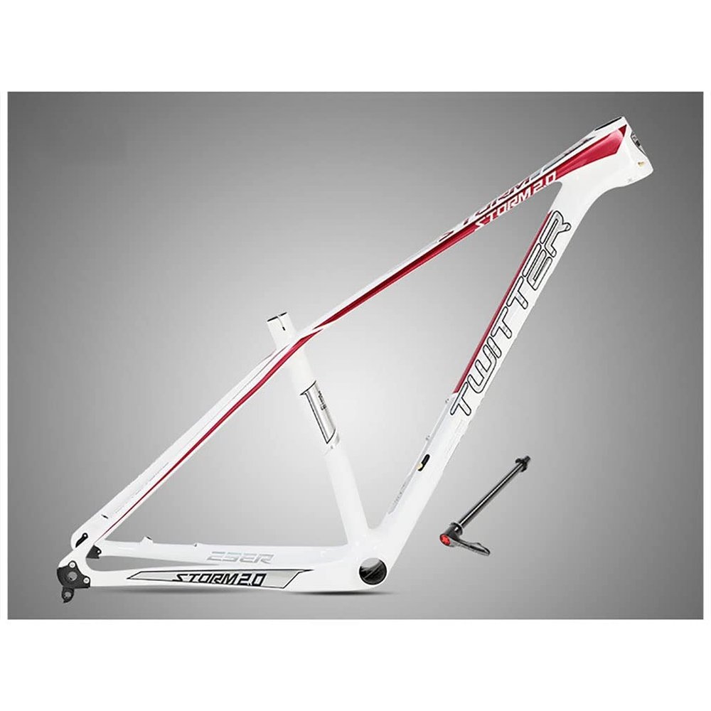 HIMALO Carbon Fiber Bike Frame 27.5er 29er Mountain Bike Frame 15''/17''/19'' XC Hardtail Frame Internal Routing Disc Brake Thru Axle 12 * 142mm(White,29 * 17'')