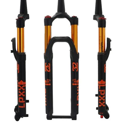 HIMALO Bike Air Fork 26/27.5/29 Inch Mountain Bike Suspension Fork 120mm Travel Tapered Front Fork Rebound Adjust Manual Lockout Thru Axle 15x100mm(Gold,26inch)