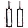 HIMALO DH Bike Air Fork 26/27.5/29 Inch Mountain Bike Inverted Suspension Fork Downhill 130mm Travel Damping Adjustable 1-1/2 Tapered Tube Fork Thru Axle HL(29'' Black) view 2