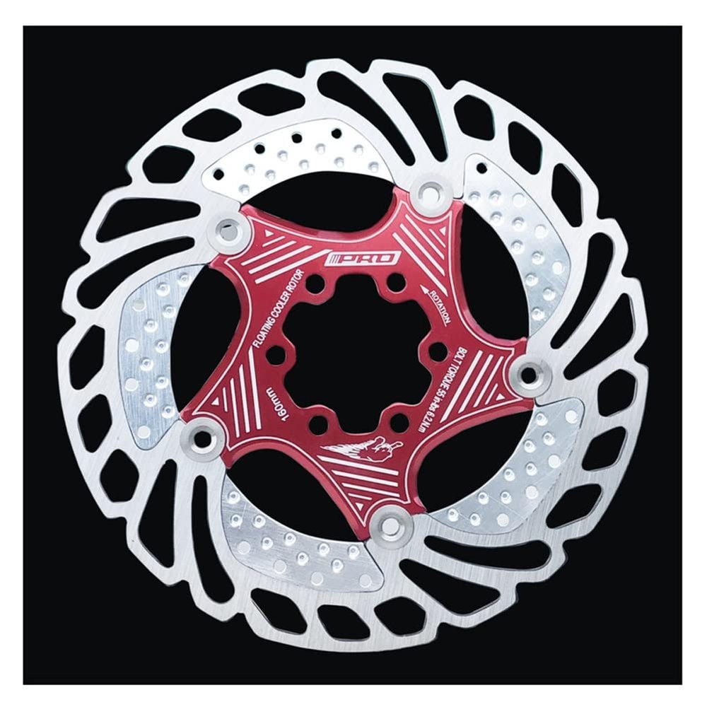 LUNJE Bike Floating Disc Brake Rotor 140mm 160mm 180mm 203mm 6 Bolts Brakes Disc Rotor for Road Bike Bike BMX Bicycle(Red,203mm)