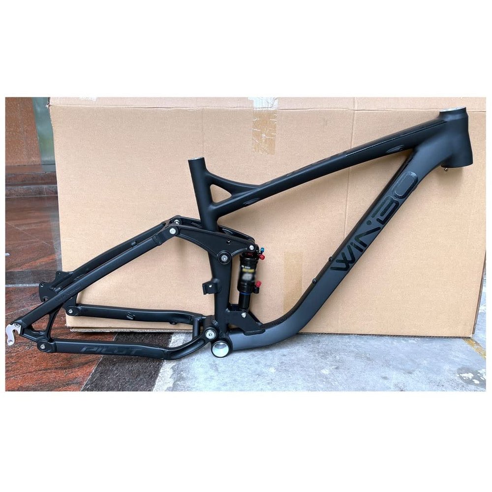 HIMALO 26er/27.5er Trail Mountain Bike Frame Aluminium Alloy Bike Suspension Frame 17'' Disc Brake 135mm QR Frame Travel 120mm DH/XC/AM,with Rear Shocks(Black,26 * 17'')