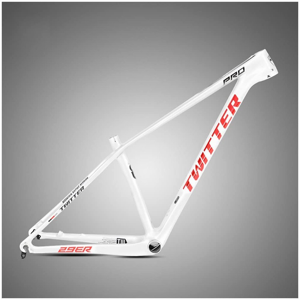 HIMALO Carbon Fiber Bike Frame 15'' 17'' 19'' Hardtail Mountain Bike Frame 27.5er 29er Disc Brake Frame QR 135mm Internal Routing XC AM(White,27.5 * 17'')