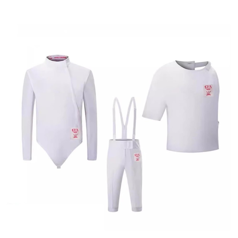 450N Fencing Clothing 3-Piece, Vest/Pants/Jacket Fencing Protective Suit, Fencing Gear, White Right Hand(44#)