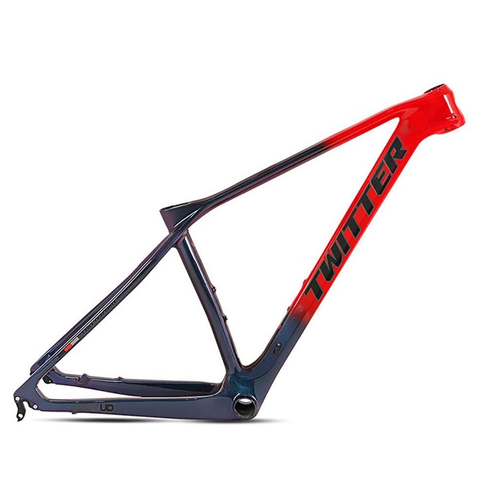 HIMALO Bike Carbon Frame 27.5er 29er Mountain Bike Frame 15''/17''/19'' Disc Brake Hardtail Frame XC AM 135mm QR Internal Routing(Red,15'')