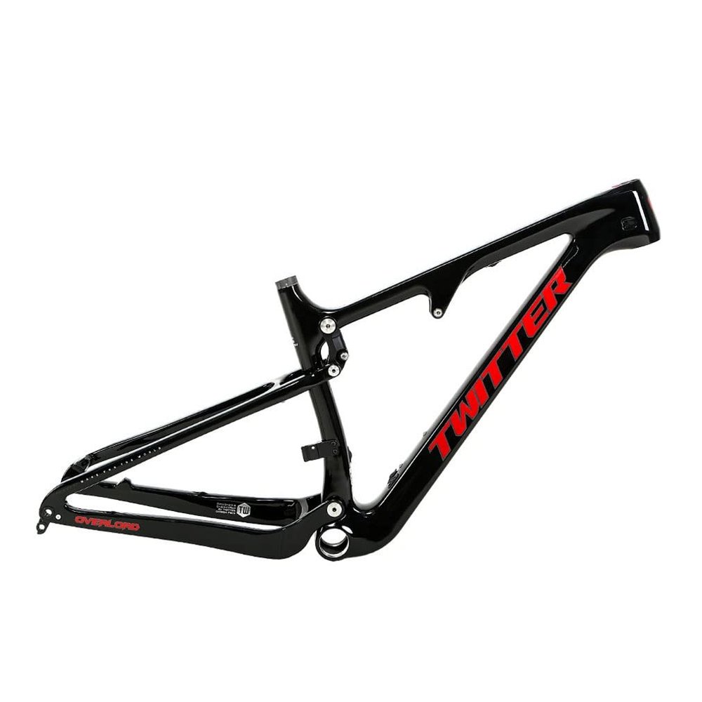 HIMALO Carbon Fiber Bike Frame 27.5/29er Trail Mountain Bike Frame 15''/17''/19''/21'' Travel 120mm Suspension Frame XC/AM/DH Boost Thru Axle 12x148mm Disc Brake(Black,27.5 * 21'')