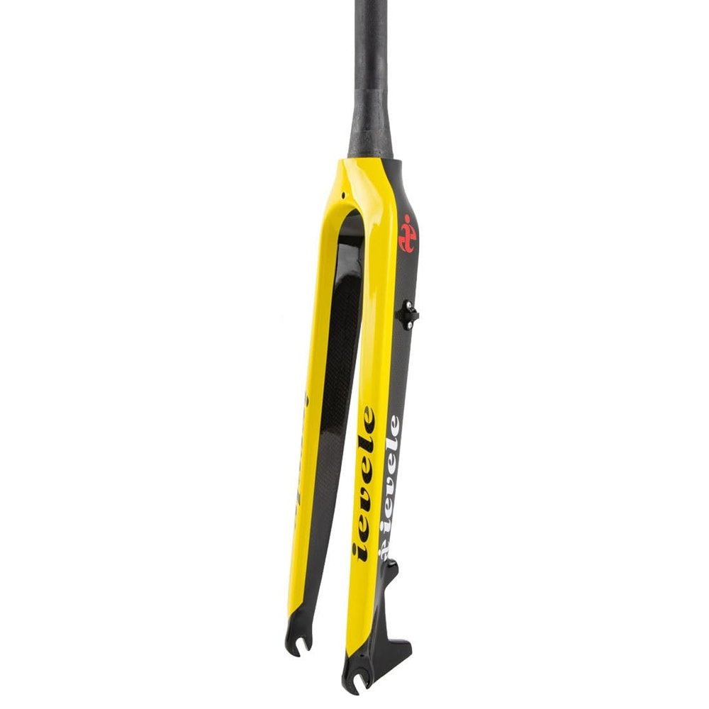 HIMALO Mountain Bike Rigid Fork 26 27.5 29 Carbon Fiber Bike Fork Disc Brake Rigid Forks 1-1/2" Tapered Threadless Ultralight 9mm QR Hard Forks(Yellow,26'')