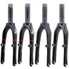 HIMALO 14 Inch Folding Bike Fork Carbon Fiber Rigid Fork 1-1/8'' Straight Steerer Threadless V Brake BMX Fork 74mm QR 9mm Lightweight Hard Forks(Matte Black) view 2