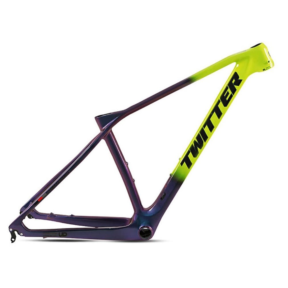 HIMALO 27.5er 29er Bike Frame Carbon Mountain Bike Frame 15''/17''/19'' Disc Brake Hardtail Frame XC AM 135mm QR Internal Routing Lightweighting(Yellow,17'')