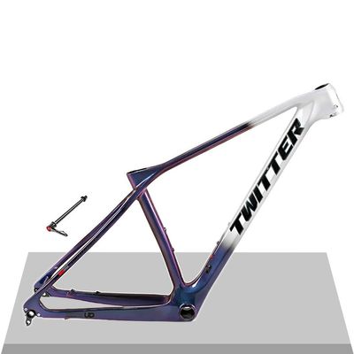 HIMALO 27.5er 29er Bike Frame Carbon Disc Brake Mountain Bike Frame 15'' 17'' 19'' XC Hardtail Frame Thru Axle 12x142/148mm Internal Routing(Silver,15'')