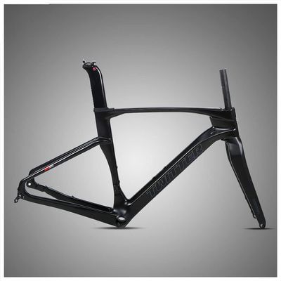 HIMALO Carbon Fiber Road Bike Frameset Disc Brake Racing Frame 45/48/51/54CM 12x100/12x142mm Thru Axle Bicycle Frame for 700c Wheels(Black,51cm)