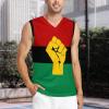 Black Power African Flag Men's Basketball Jersey Mesh Athletic Shirt Custom Logo Graphics for Team L view 2