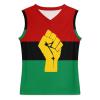 Black Power African Flag Men's Basketball Jersey Mesh Athletic Shirt Custom Logo Graphics for Team L view 3
