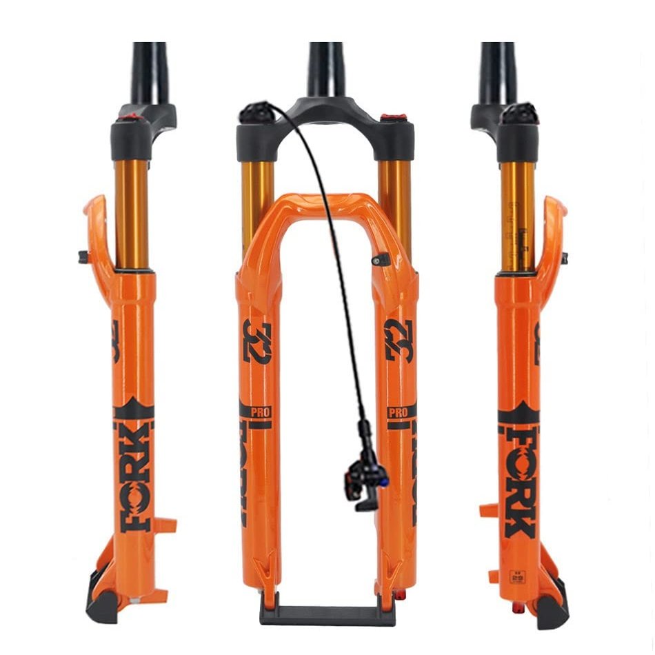 HIMALO Bike Bike Air Suspension Fork 26/27.5/29 Inch 110mm Travel Rebound Adjust Disc Brake Front Fork 1-1/2 Tapered Quick Release RL(Orange,27.5inch)