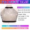 Nicute Rhinestone Mesh Bra Top Black Sparkly Crystal Halter Crop Top Glitter Beach Party Sexy Bikini Cover Up Top for Women (Black) view 2