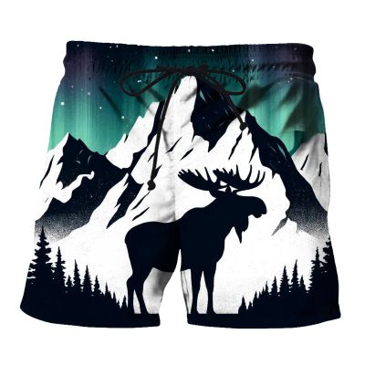 JBWomen Alaska Moose Shirt 3d Printed Alaska Moose Hunting Shorts Swim Suit Trunks