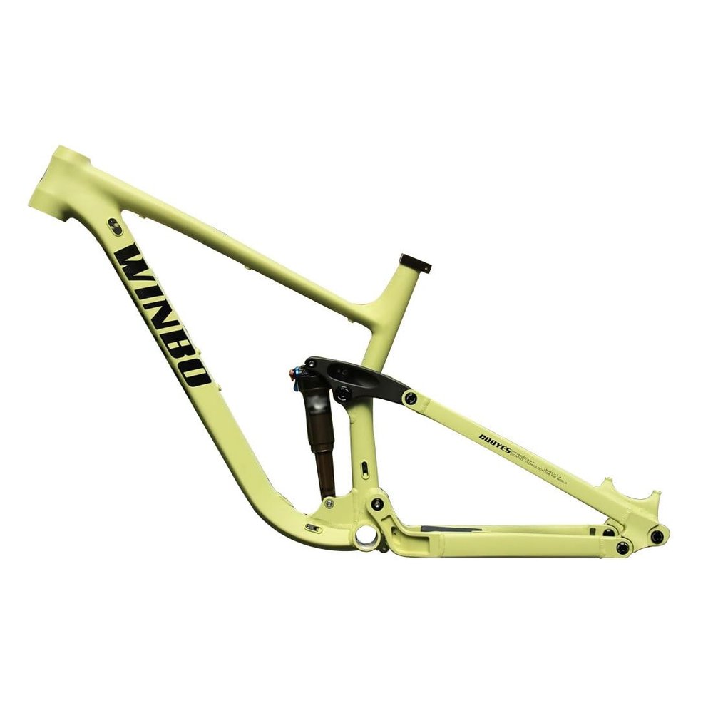 HIMALO Bike Suspension Frame 27.5er 29er Enduro Mountain Bike Frame 15.5''/17''/18'' Disc Brake XC/DH/FR Downhill Frame Boost Thru Axle,with Air Rear Shocks(Yellow,15.5'')