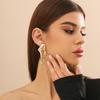 18K Gold Geometric Liquid Earrings for Women Lover,Silver Irregular Waterdrop Stud Drop Earrings,Aesthetic Anniversary Jewelry Gift view 2