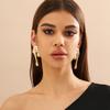 18K Gold Geometric Liquid Earrings for Women Lover,Silver Irregular Waterdrop Stud Drop Earrings,Aesthetic Anniversary Jewelry Gift view 3