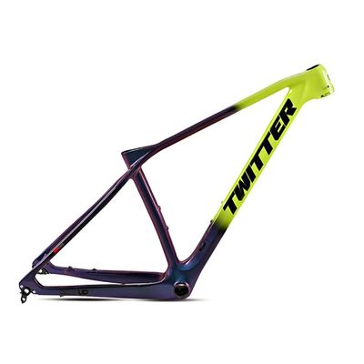 HIMALO Carbon Bike Frame 27.5er 29er Hardtail Mountain Bike Frame 15'' 17'' 19'' XC Disc Brake Frame Thru Axle 12 * 142mm Internal Routing(Yellow,15'')