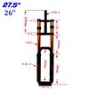 HIMALO Bike Downhill Fork 26 27.5 29 Inch Double Shoulder Bike Air Suspension Fork Travel 165mm 28.6mm Straight Front Fork 110x15mm Thru Axle for DH/AM(Red,26'') view 2