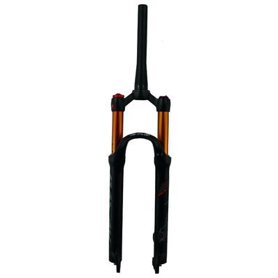 HIMALO 26/27.5/29 Inch Bike Suspension Fork 100mm Travel Bike Air Fork 1-1/2'' Tapered Tube Manual/Remote Lockout Bicycle Front Fork QR 9mm(Matte Black Manual,27.5'')