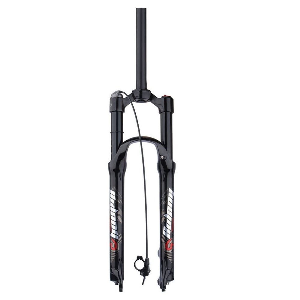 HIMALO 26 27.5 29 Mountain Bike Air Suspension Fork Travel 100mm Bike Fork 28.6mm Straight Tube Front Fork QR 9mm Remote Lockout Disc Brake(Black,26'')
