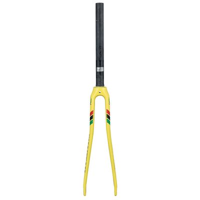 HIMALO Road Bike Carbon Fork 700C Rigid Fork Rim Brake 1-1/8'' Straight Bicycle Front Fork QR 9mm(700c Yellow)