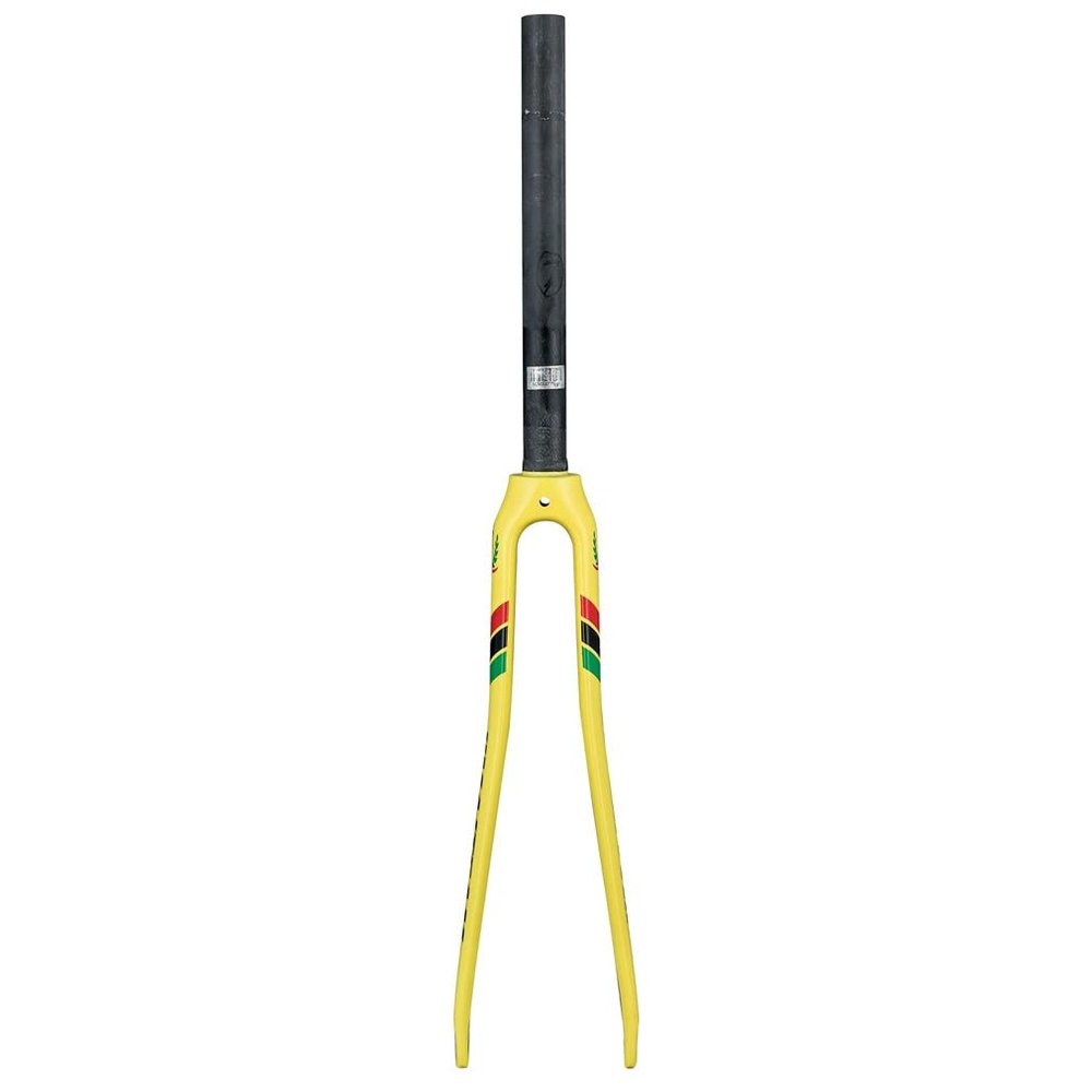 HIMALO Road Bike Carbon Fork 700C Rigid Fork Rim Brake 1-1/8'' Straight Bicycle Front Fork QR 9mm(700c Yellow)