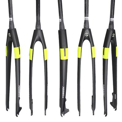 HIMALO Carbon Fiber Rigid Fork 26/27.5/29 Inch Mountain Bike Disc Brake Front Fork 1-1/2'' Tapered Tube Threadless QR 9mm(Green,29inch)