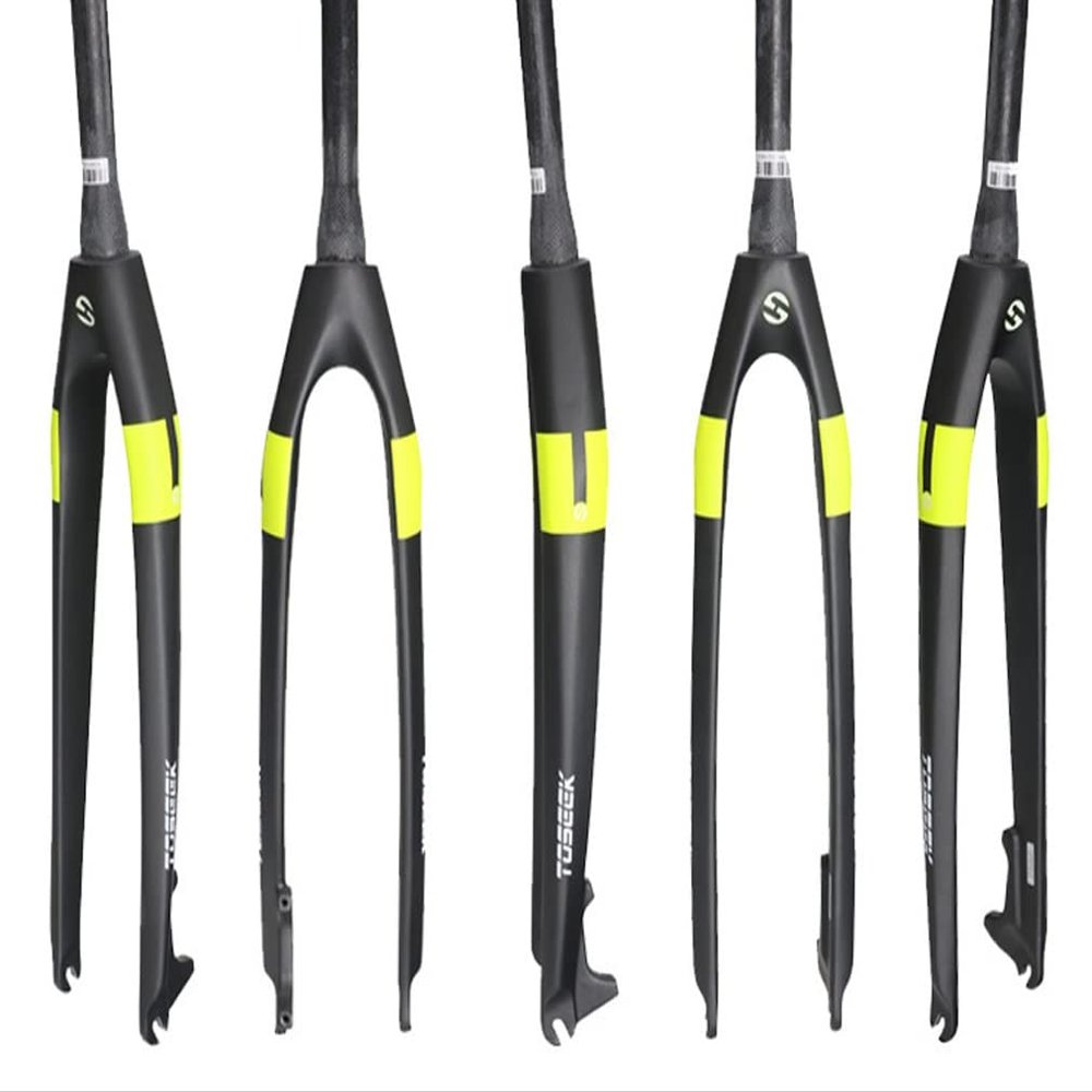 HIMALO Carbon Fiber Rigid Fork 26/27.5/29 Inch Mountain Bike Disc Brake Front Fork 1-1/2'' Tapered Tube Threadless QR 9mm(Green,29inch)