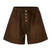 HJYUZP Shorts for Women High Waisted Button Front Elastic Plus Size Shorts Casual Wide Leg Shorts with (Wine, XXL) view 4