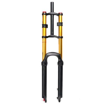 HIMALO Mountain Bike Suspension Fork 26 27.5 29 Inch Travel 125mm Disc Brake Bike Air Fork Double Shoulder Rebound Adjust 1-1/8 Straight Quick Release(Gold 29inch)