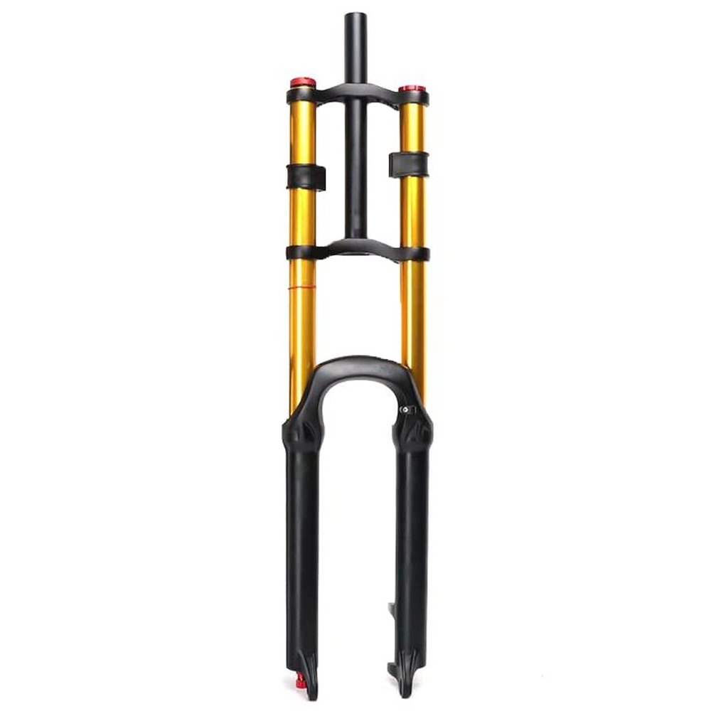 HIMALO Mountain Bike Suspension Fork 26 27.5 29 Inch Travel 125mm Disc Brake Bike Air Fork Double Shoulder Rebound Adjust 1-1/8 Straight Quick Release(Gold 29inch)