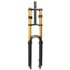 HIMALO Mountain Bike Suspension Fork 26 27.5 29 Inch Travel 125mm Disc Brake Bike Air Fork Double Shoulder Rebound Adjust 1-1/8 Straight Quick Release(Gold 29inch) view 1