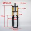 HIMALO Mountain Bike Suspension Fork 26 27.5 29 Inch Travel 125mm Disc Brake Bike Air Fork Double Shoulder Rebound Adjust 1-1/8 Straight Quick Release(Gold 29inch) view 2