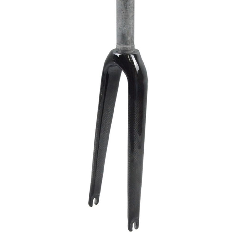 HIMALO Carbon Rigid Fork 14/16/18/20/22'' Folding Bike Fork QR C Brake BMX Fork 28.6mm Straight Steerer Tube Threadless Front Fork 74mm/100mm(Glossy,18''-100mm)