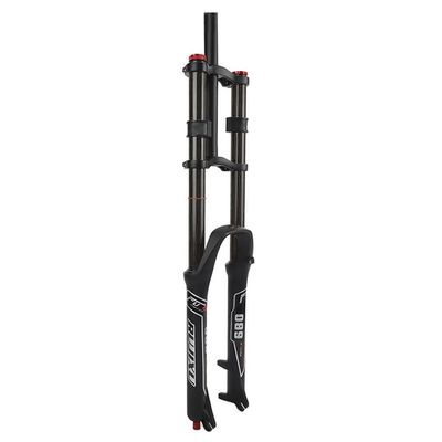HIMALO Bike Air Fork 26 27.5 29 Inch 130mm Travel Downhill Mountain Bike Suspension Fork DH XC Double Crown Front Fork Alu Mag Alloy Rebound Adjustment 1-1/8'' Straight Manual Lockout(Black,26'')