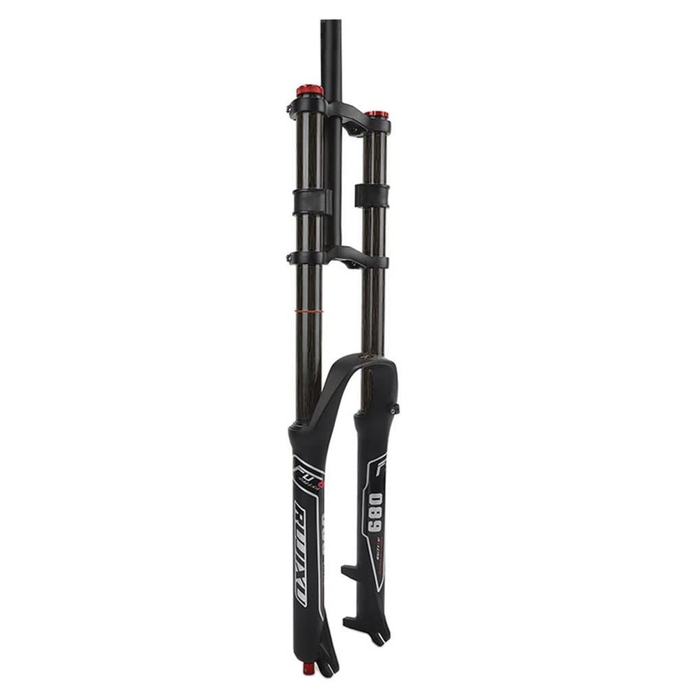 HIMALO Bike Air Fork 26 27.5 29 Inch 130mm Travel Downhill Mountain Bike Suspension Fork DH XC Double Crown Front Fork Alu Mag Alloy Rebound Adjustment 1-1/8'' Straight Manual Lockout(Black,26'')